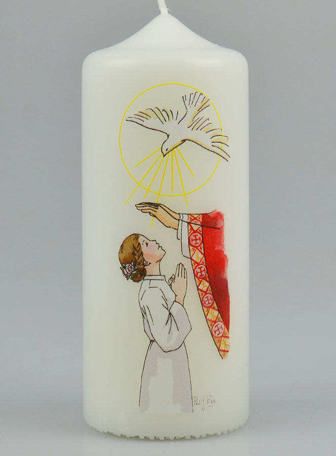 Cierge de Confirmation - Reçois l'Esprit Saint - Fille Brune (pic 2)
