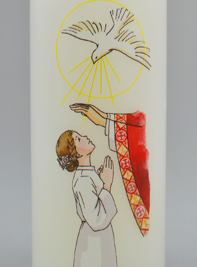 Cierge de Confirmation - Reçois l'Esprit Saint - Fille Brune (pic 3)