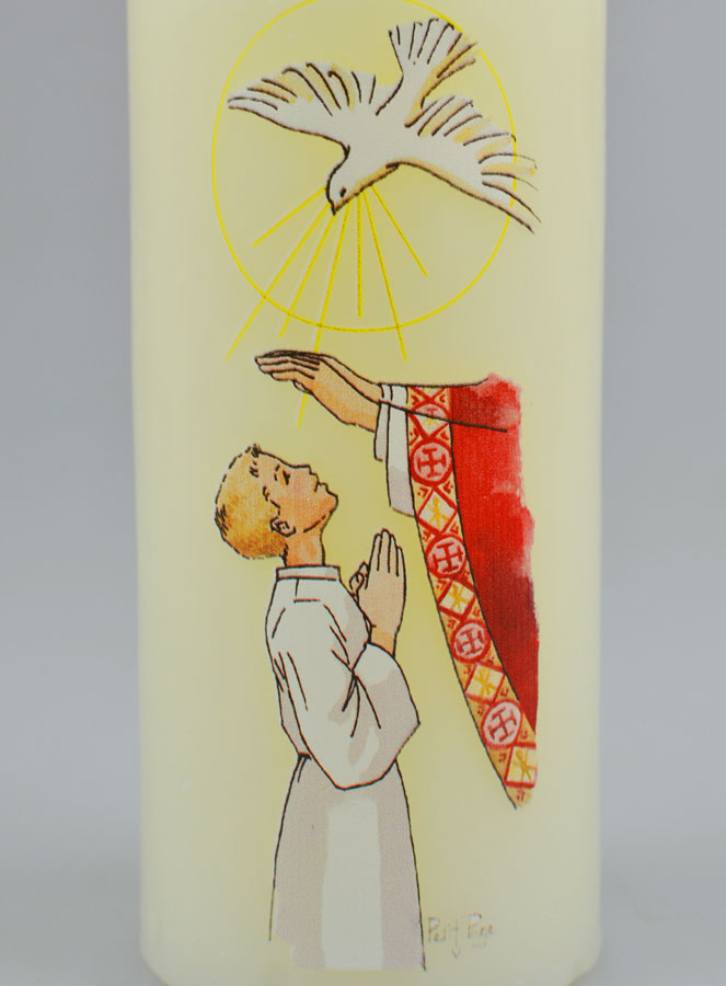Cierge de Confirmation Reçois l'Esprit Saint - Garçon Blond (pic 3)