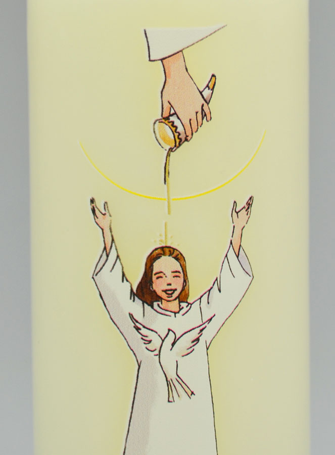 Bougie Cierge de Confirmation - Onction du Saint Esprit Fille Brune (pic 3)