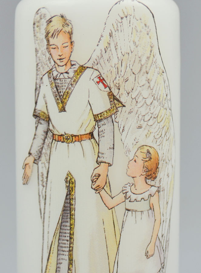 Cierge de Baptême - Ange Gardien Protecteur et Fille (pic 3)