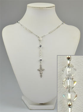 Chapelet Bijou en Argent Rhodié & Cristal (pic 1)