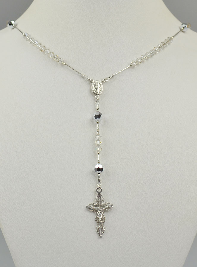 Chapelet Bijou en Argent Rhodié & Cristal (pic 2)