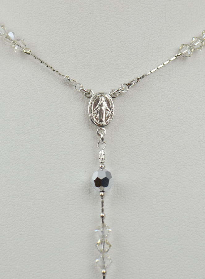 Chapelet Bijou en Argent Rhodié & Cristal (pic 3)