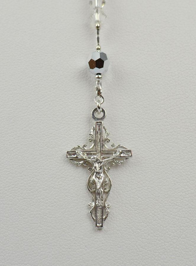 Chapelet Bijou en Argent Rhodié & Cristal (pic 4)