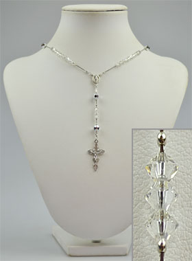 Collier Chapelet en Cristal & Argent Rhodié (pic 1)