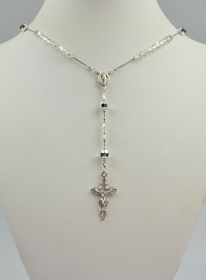 Collier Chapelet en Cristal & Argent Rhodié (pic 2)