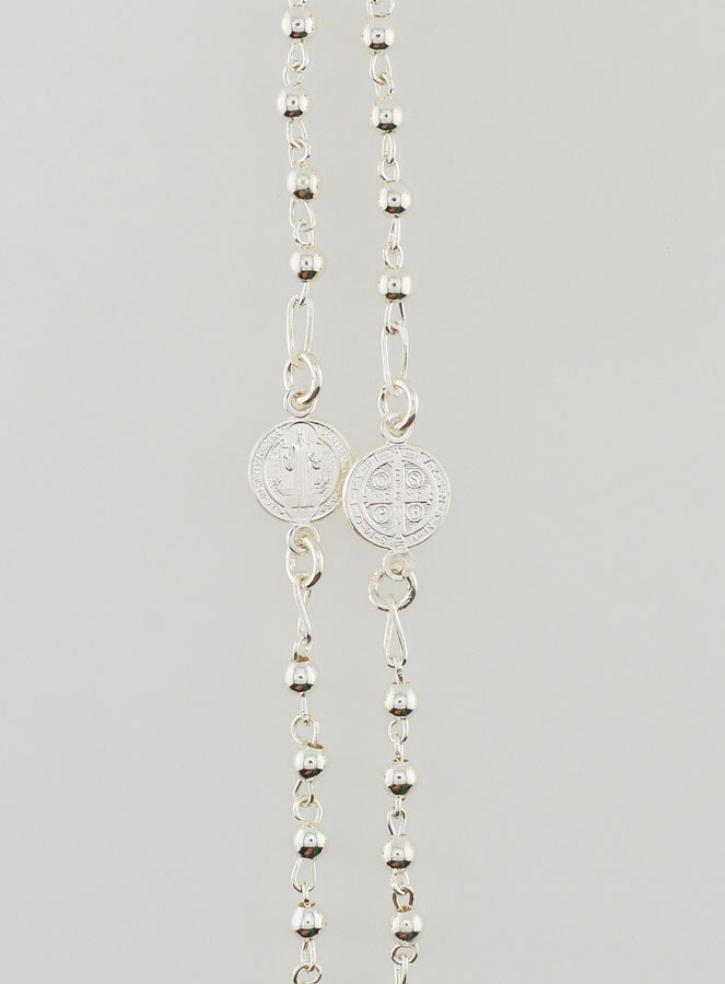 Chapelet Saint Benoît - Argent 925/1000 - Grains 3mm (pic 3)
