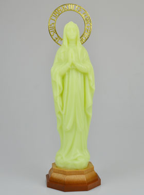 Statue Vierge de Lourdes Fluorescente & Phosphorescente - 30 cm (pic 1)