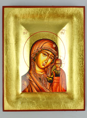 Icône Vierge Marie - Vierge de Kazan 14cm (pic 1)
