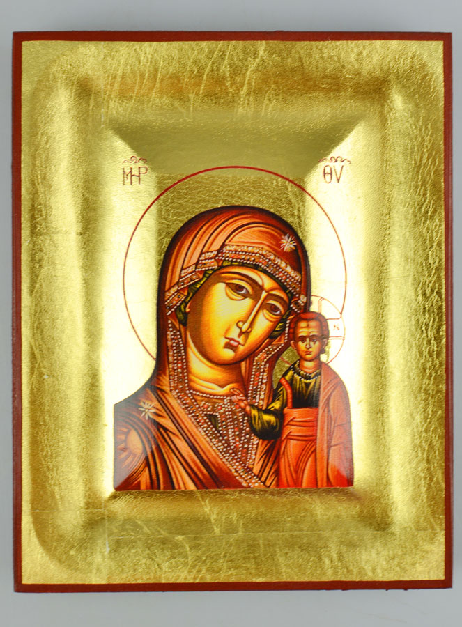 Icône Vierge Marie - Vierge de Kazan 14cm (pic 2)