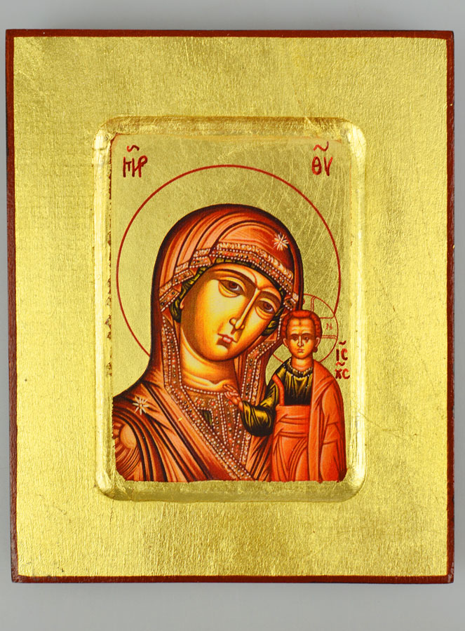 Icône Byzantine Vierge de Kazan - 13cm (pic 2)
