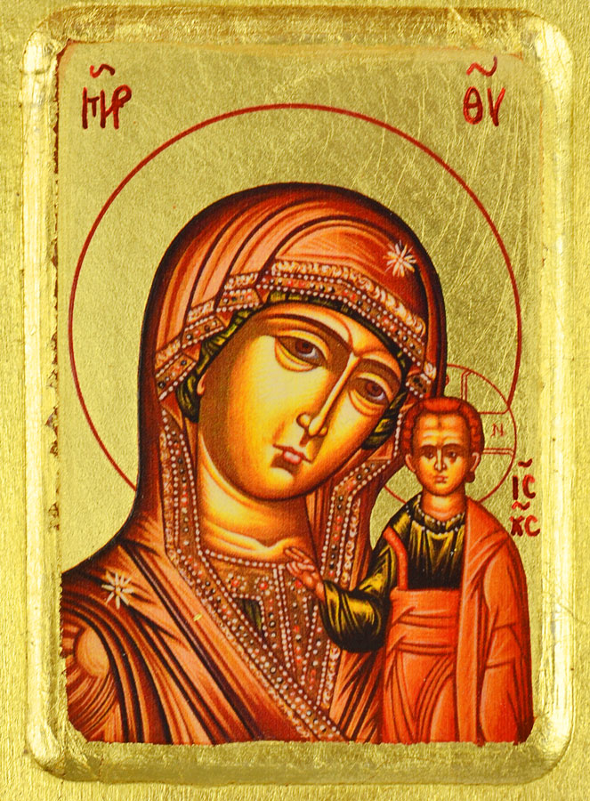 Icône Byzantine Vierge de Kazan - 13cm (pic 3)
