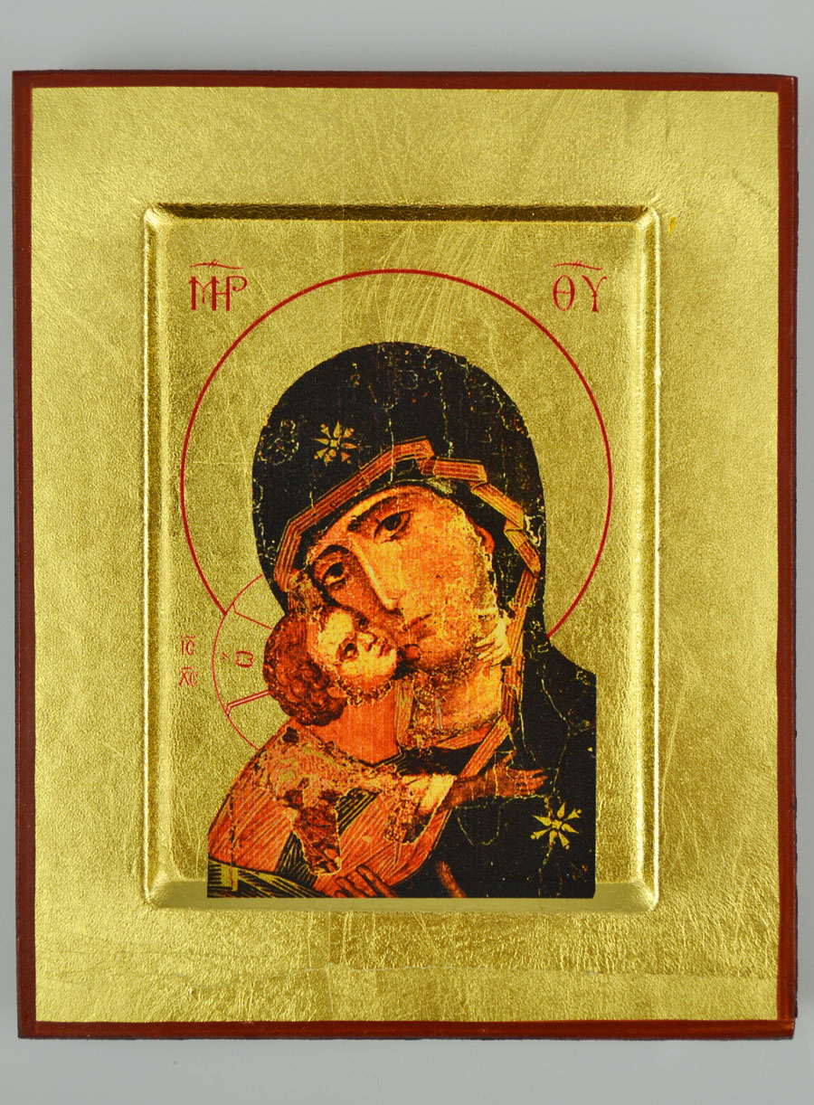 Icône Byzantine - Notre Dame de Vladimir 13cm (pic 1)