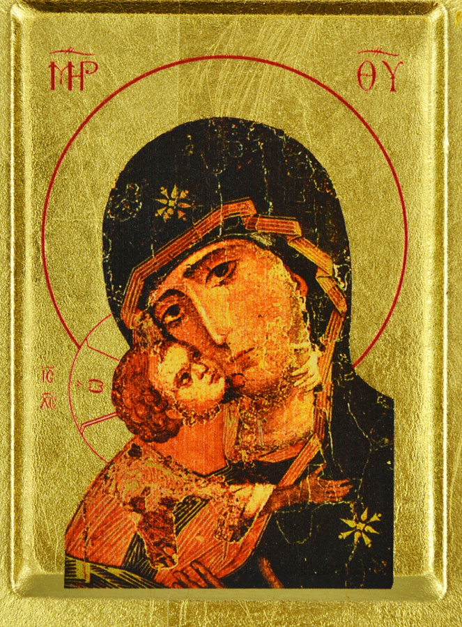 Icône Byzantine - Notre Dame de Vladimir 13cm (pic 2)