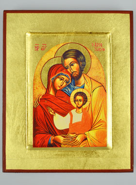 Icone Byzantine - Sainte Famille de Nazareth 13cm (pic 1)