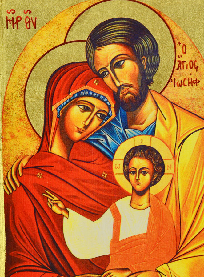 Icône Byzantine - Icône Religieuse Sainte Famille - 18cm (pic 3)