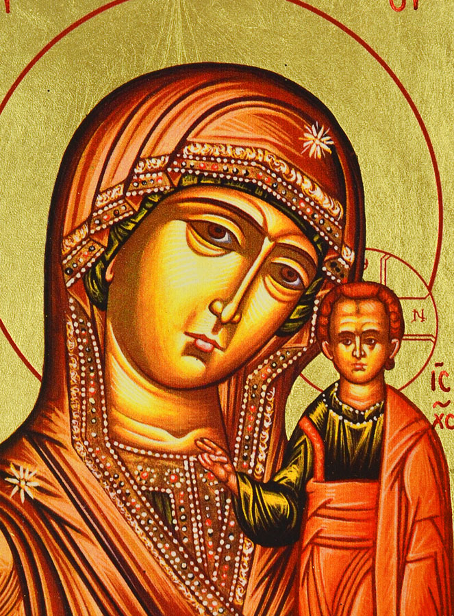 Icône Byzantine Vierge Marie - Notre Dame de Kazan 18cm (pic 3)