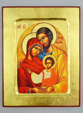 Icône Byzantine de la Sainte Famille - 18cm (pic 1)