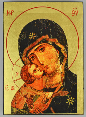 Icône Religieuse Vierge Marie de Vladimir - 14cm (pic 1)