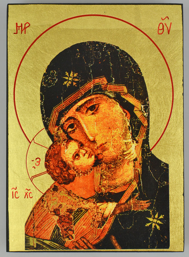 Icône Religieuse Vierge Marie de Vladimir - 14cm (pic 2)