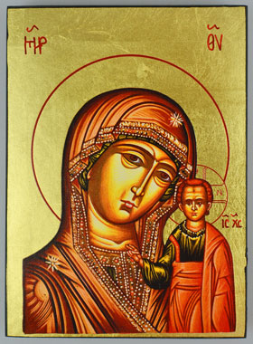 Icône Religieuse Vierge Marie de Kazan - 14cm (pic 1)