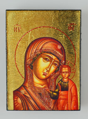 Icône Religieuse Vierge Marie Mère de Dieu - Mini Format (pic 1)