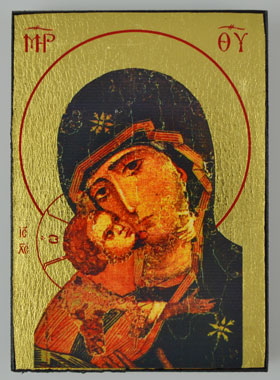 Icône Religieuse Vierge de Vladimir - 9cm (pic 1)