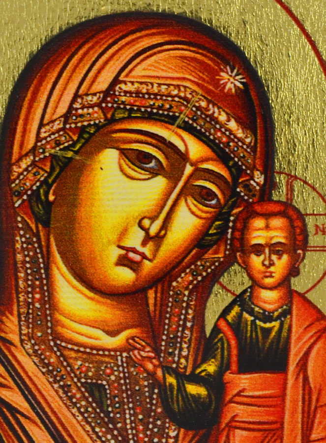 Icône Religieuse Vierge de Kazan - 9 cm (pic 3)
