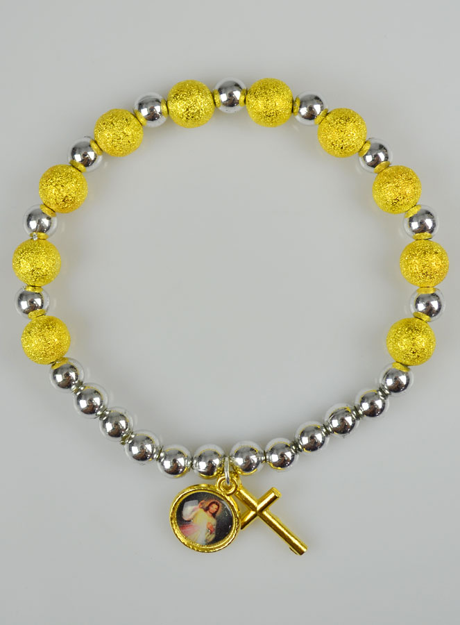 Bracelet Religieux Jésus Miséricorde Divine & Croix (pic 2)