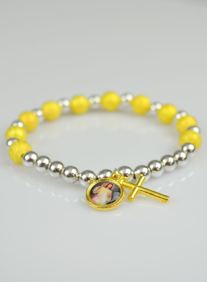 Bracelet Religieux Jésus Miséricorde Divine & Croix (pic 3)