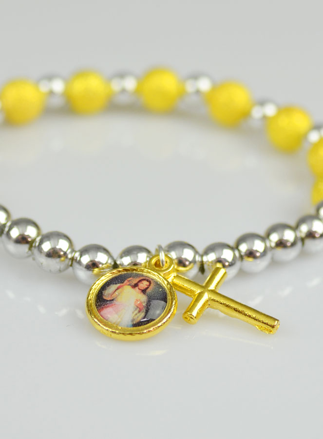 Bracelet Religieux Jésus Miséricorde Divine & Croix (pic 4)