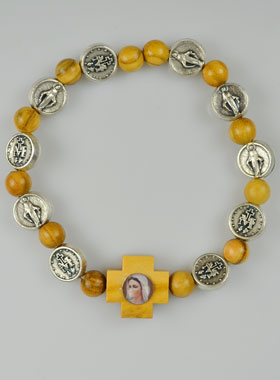 Bracelet Religieux Vierge Marie de Medjugorje & Croix (pic 1)
