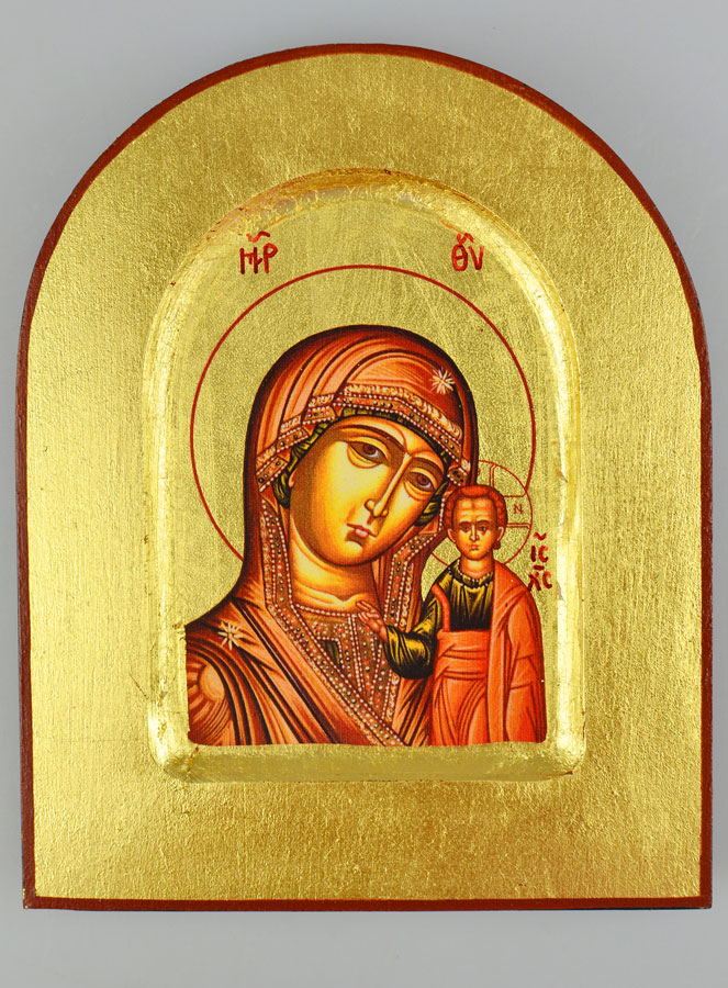 Icône Byzantine Arrondie - Notre Dame de Kazan - 13cm (pic 2)