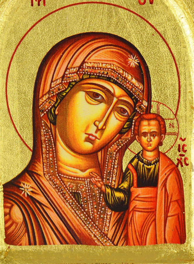 Icône Byzantine Arrondie - Notre Dame de Kazan - 13cm (pic 3)