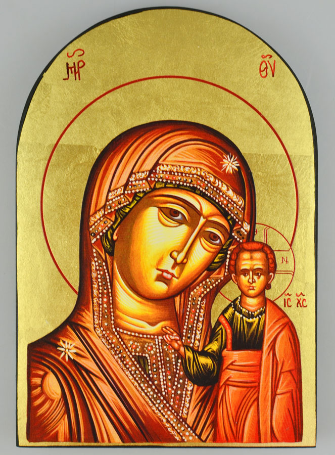 Icône Religieuse Vierge Marie Arrondie - N-D de Kazan 19cm (pic 2)