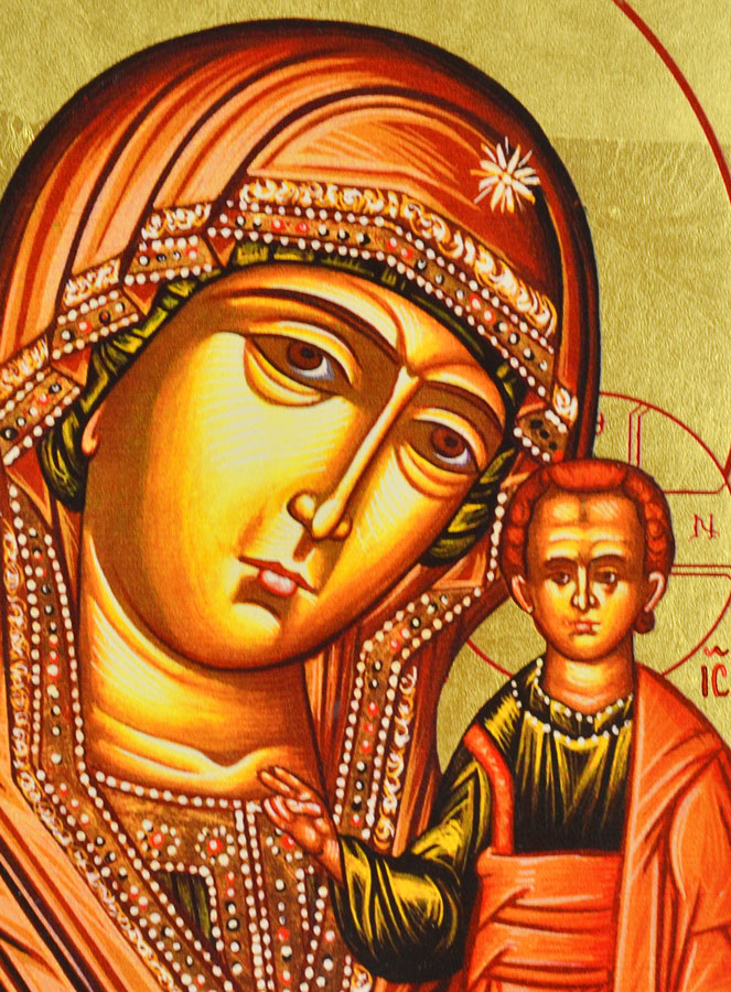 Icône Religieuse Vierge Marie Arrondie - N-D de Kazan 19cm (pic 3)