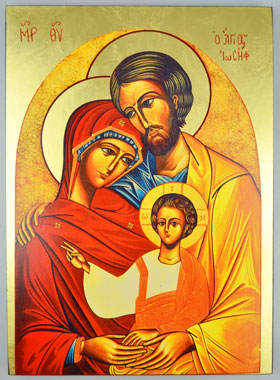 Grande Icône Religieuse de la Sainte Famille - 35cm (pic 1)