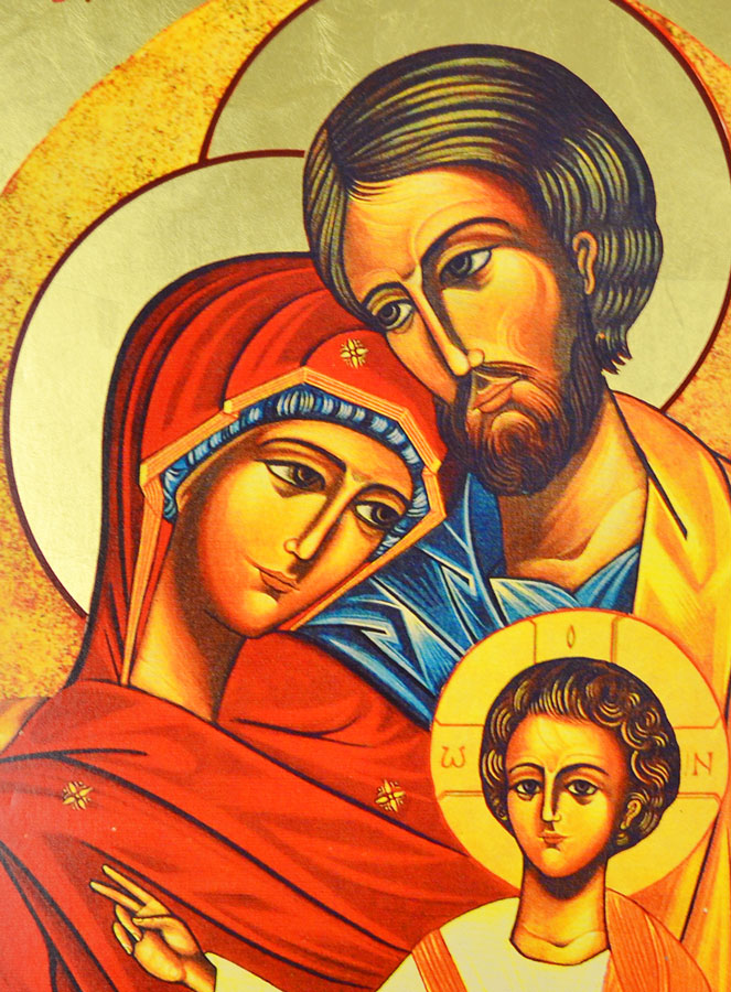 Grande Icône Religieuse de la Sainte Famille - 35cm (pic 3)