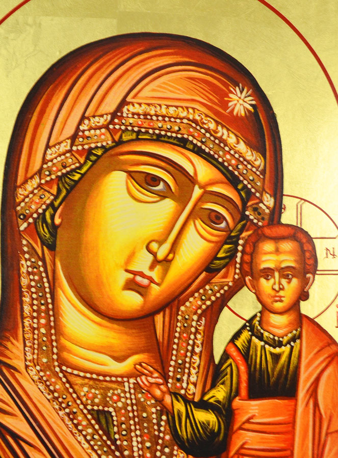 Grande Icône Religieuse Vierge à l'Enfant - 35cm (pic 3)