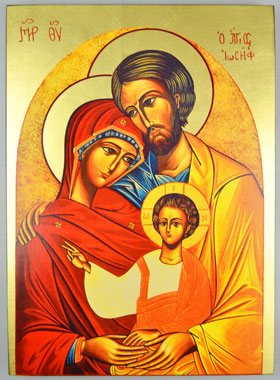 Grande Icône Religieuse Sainte Famille de Nazareth - 35cm (pic 1)