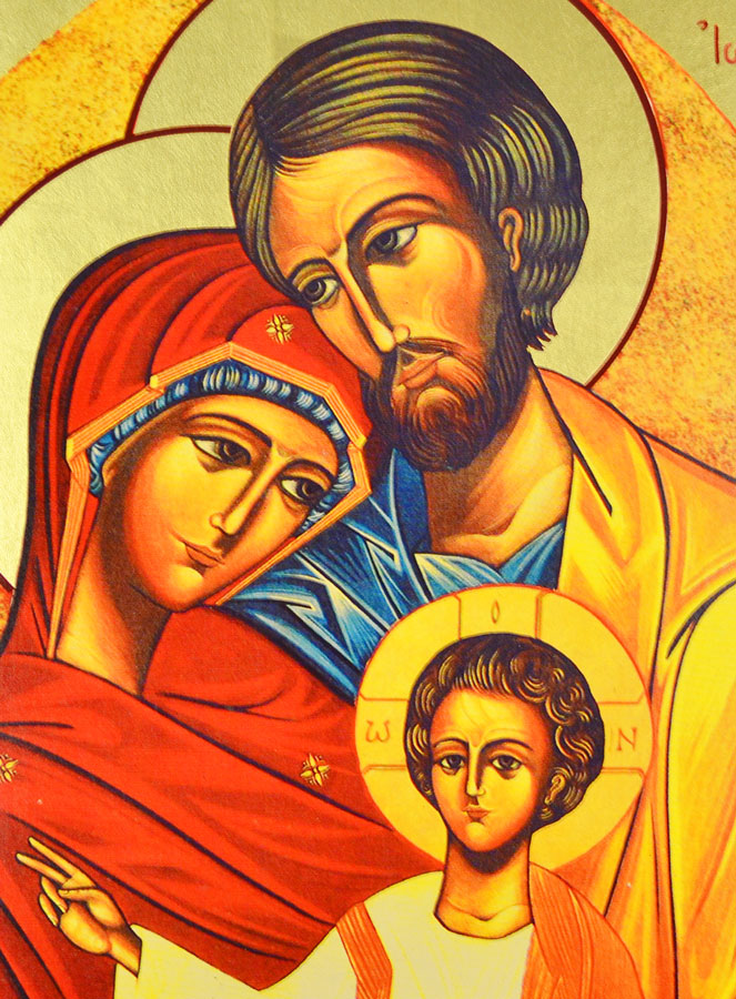 Grande Icône Religieuse Sainte Famille de Nazareth - 35cm (pic 3)
