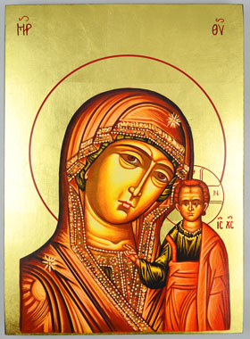 Grande Icône Religieuse Vierge Marie - Vierge de Kazan 35cm (pic 1)