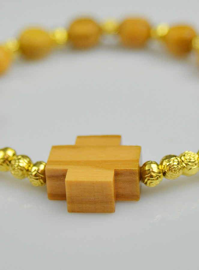 Bracelet Dizainier Croix & Bois d'Olivier (pic 4)