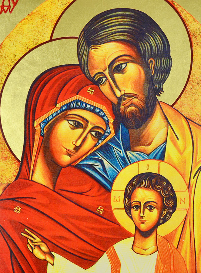 Icône Byzantine Sainte Famille - Grand Format 40cm (pic 3)