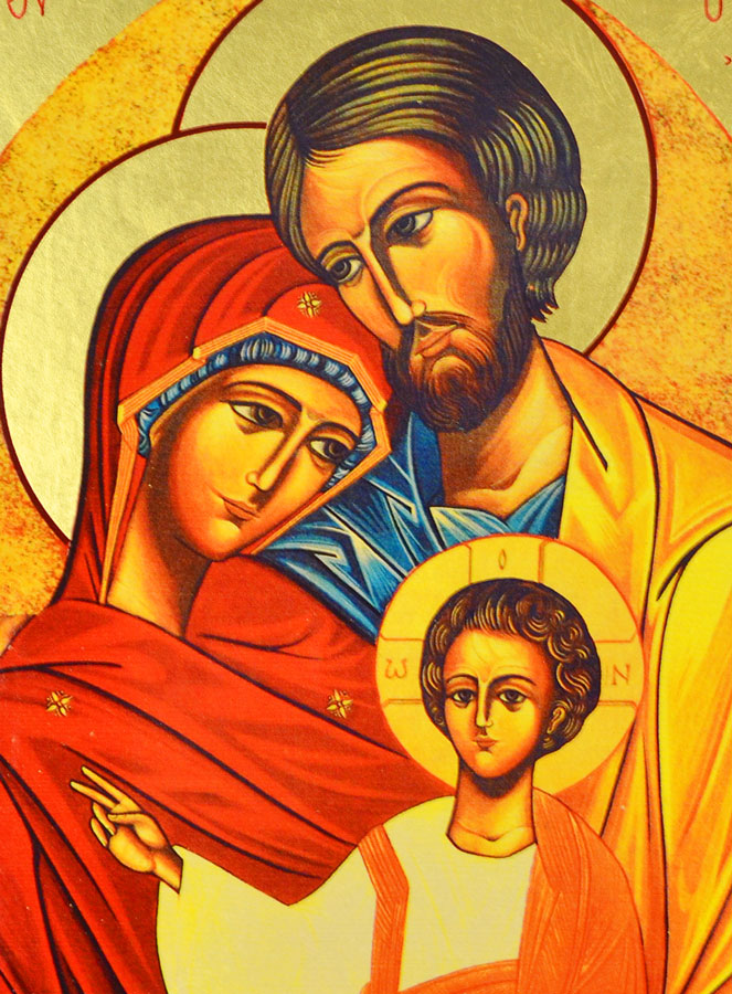 Icône Byzantine de la Sainte Famille - 30cm (pic 3)