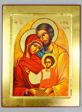 Icône Byzantine Sainte Famille de Nazareth - 30cm (pic 1)