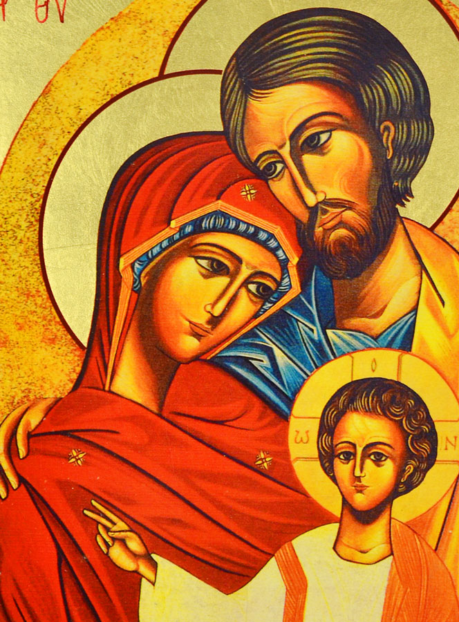 Icône Byzantine Sainte Famille de Nazareth - 30cm (pic 3)