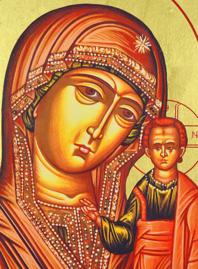 Icône Byzantine Vierge à l'Enfant - 30cm (pic 3)