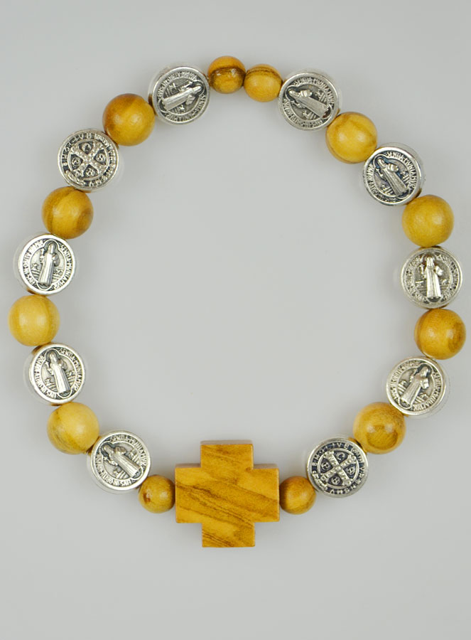 Bracelet Dizainier de Saint Benoît en Bois d'olivier (pic 2)
